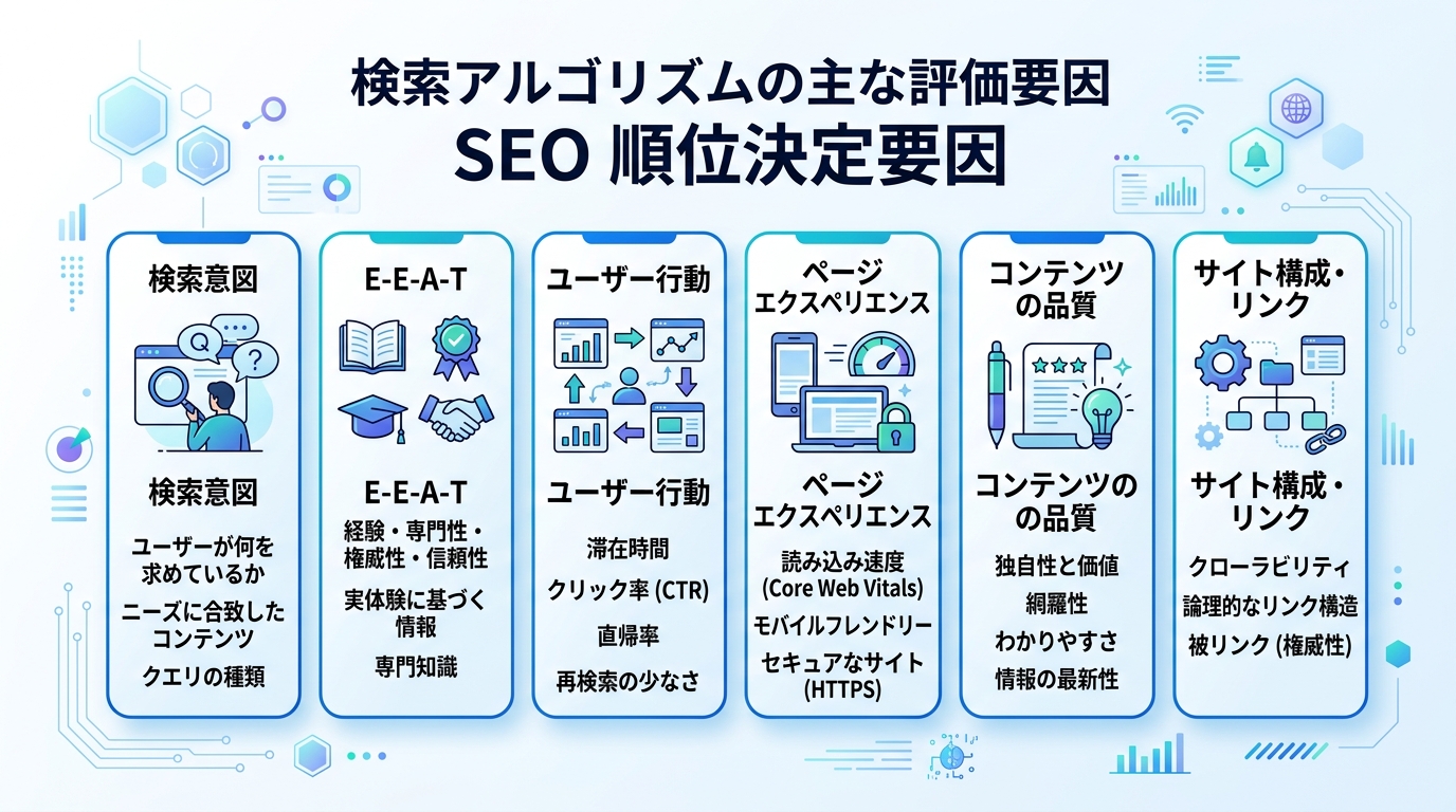 検索アルゴリズムの主要評価要素