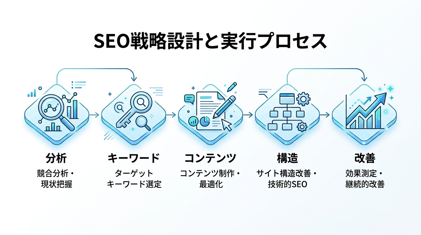 SEO戦略設計と実行プロセス