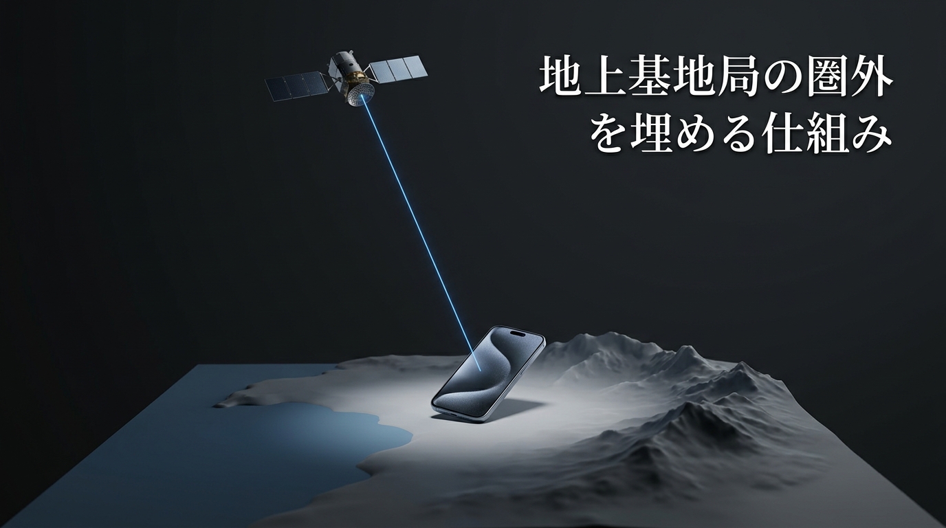 地上基地局の圏外を埋める仕組み